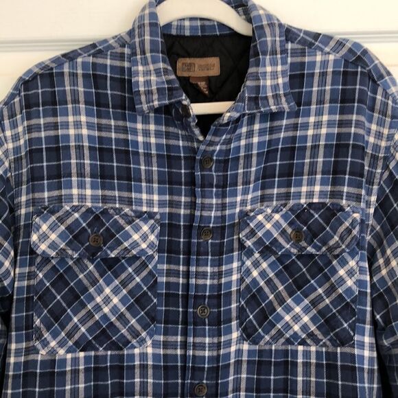 COPY - Men’s M Shacket Jacket Blue plaid quilted - Picture 2 of 9